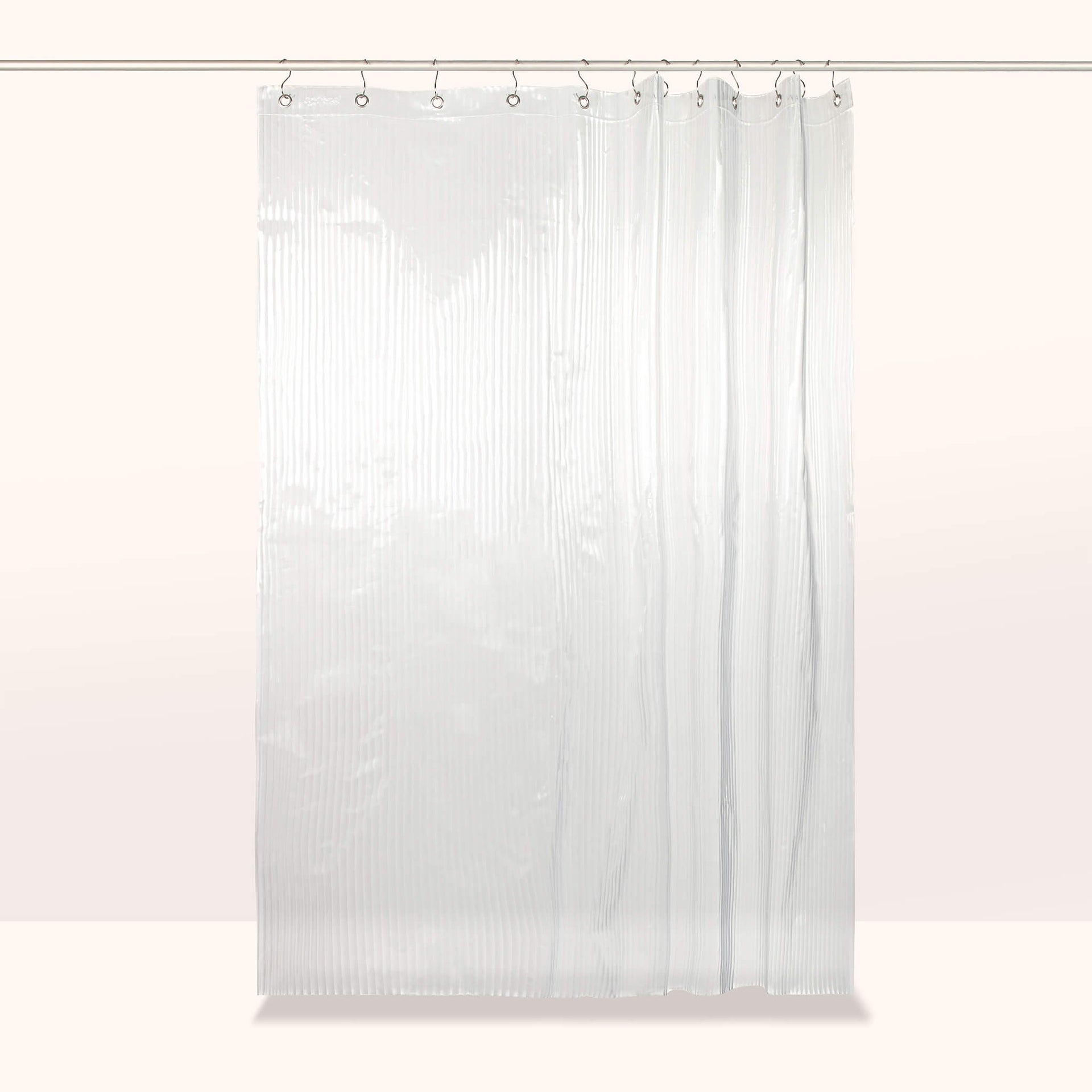Fluted Shower Curtain Clear