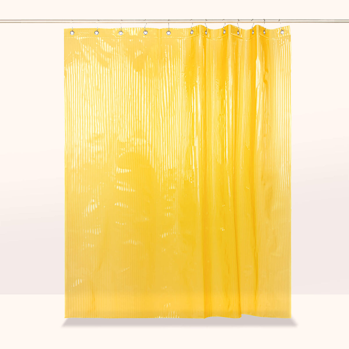 Yellow Fluted Shower Curtain