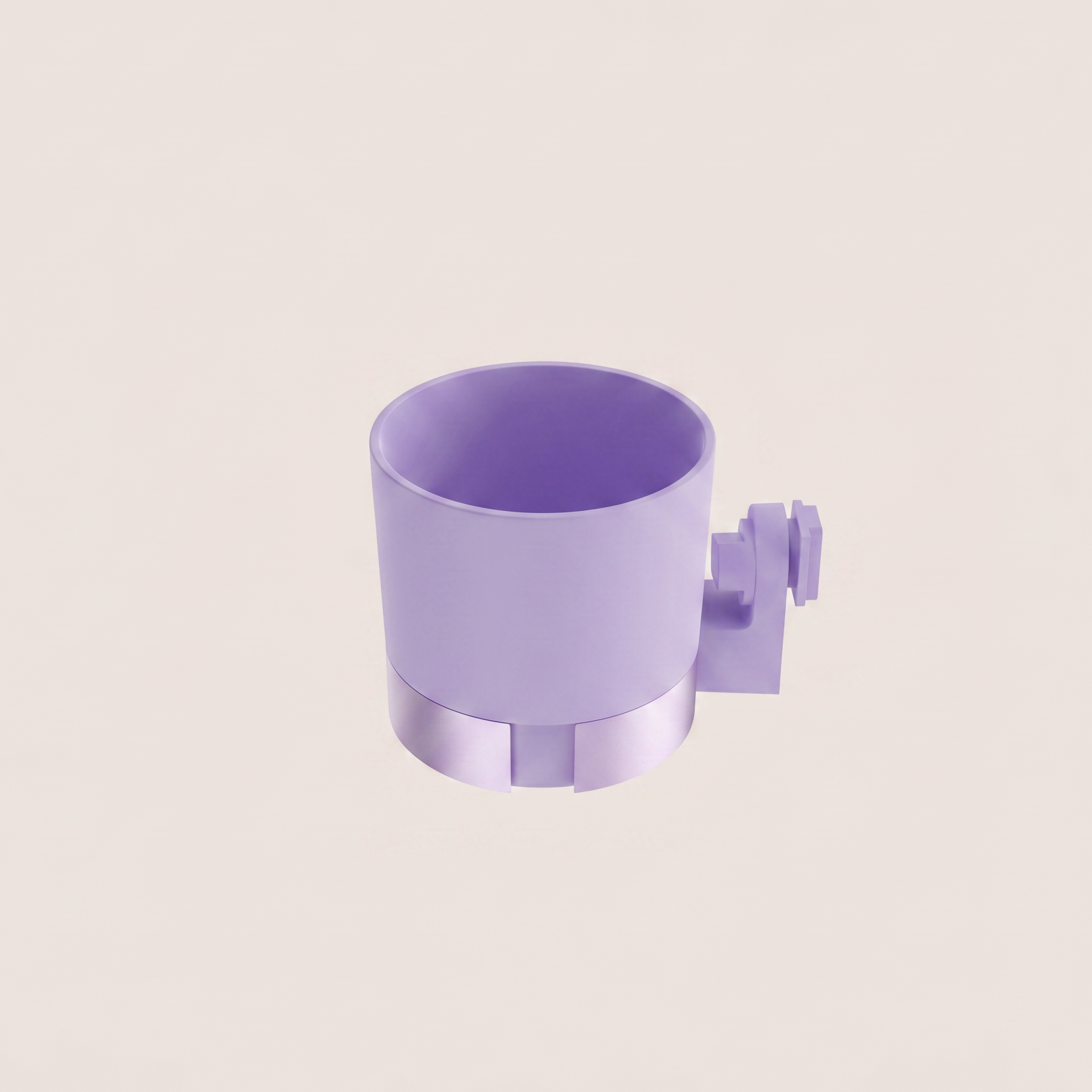 Lilac shower cup holder for bathroom. 