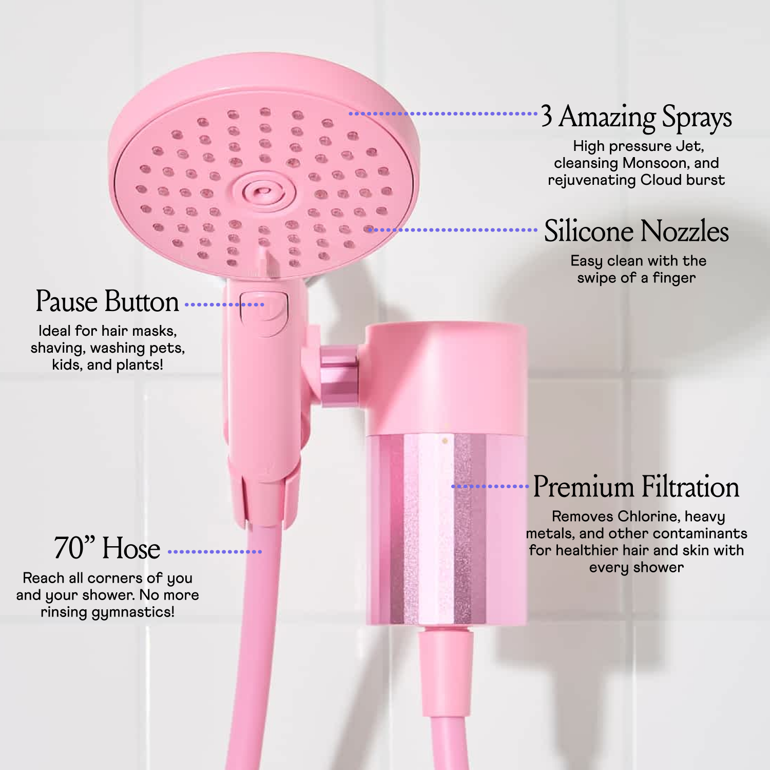 Pink Filtered Hand Shower – sproos!