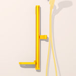 The yellow sproos! slide bar is a perfect upgrade for your hand shower.